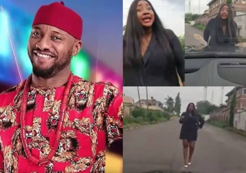  We Are Tired of This Zeeworld Couple – Reactions as Judy Austin Stands in Centre of The Road, Blocks Yul Edochie from Driving Out