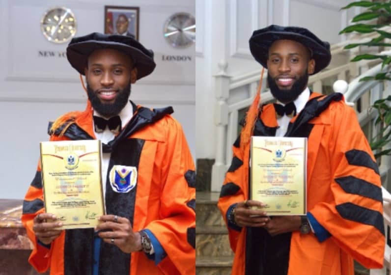  “Dr. Emmanuel Umoh Jr” BBNaija Star Reintroduces Himself as He Bags Doctorate Degree from US University