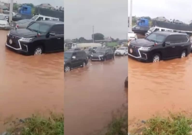  Governor Obaseki and his convoy stuck in flood in his own state [Video]