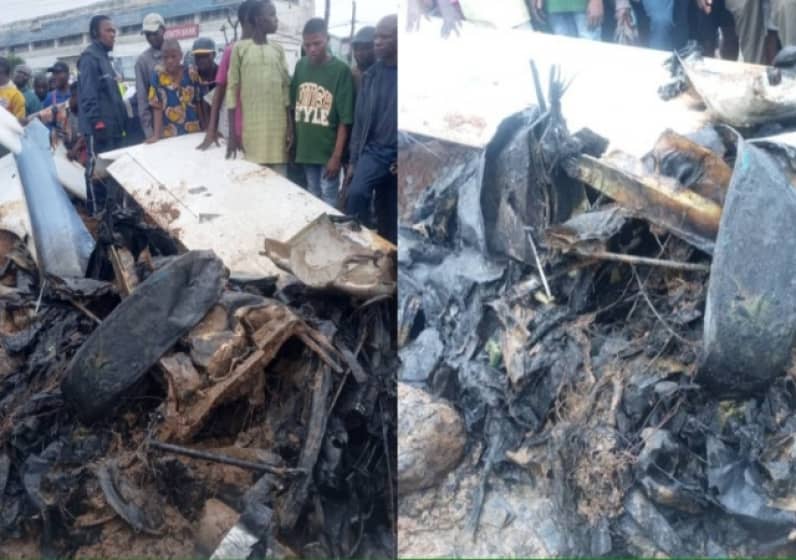 Chopper Crashes into Residential Area in Ikeja Lagos (Video)