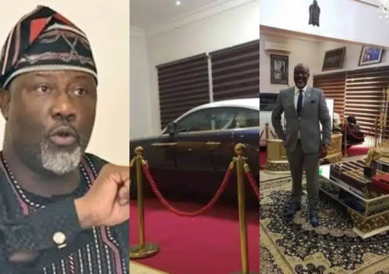  “Taxpayers money” – Nigerians reacts as Dino Melaye parks multi-million naira cars in his living room