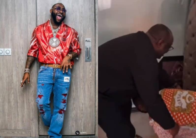 Davido Gets Tongues Wagging As He Prostrates To Greet Dele Momodu, Years After Calling Him ‘His Boy’