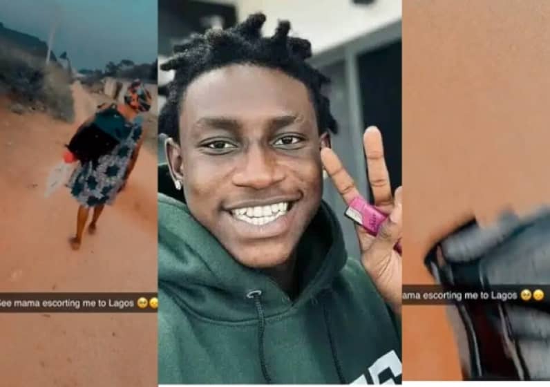  “Sweet Mother” – Shallipopi Shares Video of His Mom Seeing Him Off to Lagos Months Before His Rise to Stardom