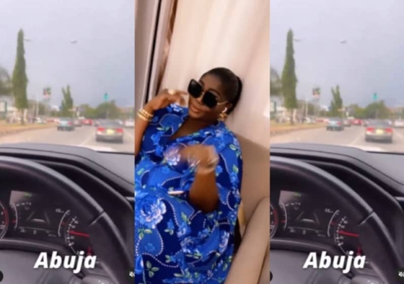 “Let the poor breath”– Reactions as Eniola Badmus flaunts her newly acquired automobile on the street of Abuja