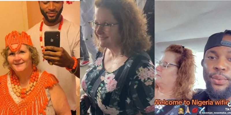 Nigerian man shares lovely video of his Caucasian wife’s visit to Nigeria (watch)