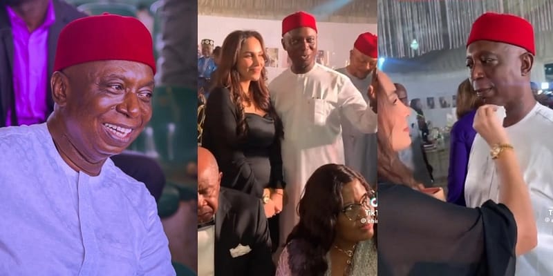 “Regina Daniels is watching from home” – Reactions as Senator Ned Nwoko attends a function with his fourth wife Laila (video)