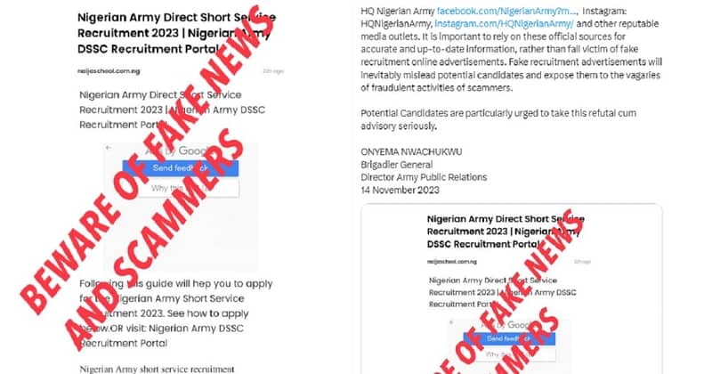 Nigerian Army Warns Aspiring Candidates Of Fake Recruitment Portal