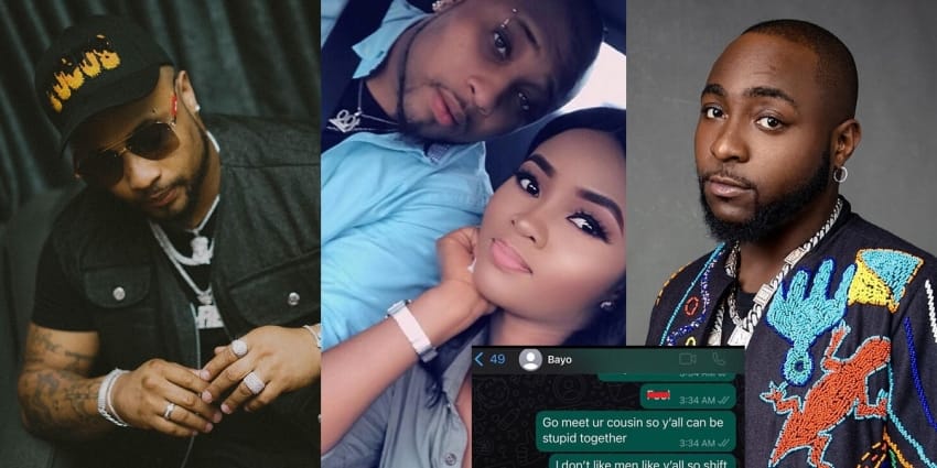  “You were legit laughing at Davido like you are any better” – Alleged chat between Davido’s cousin, BRed and his wife leaks online