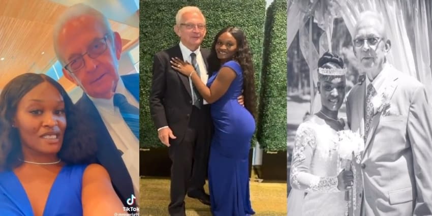 Young Nigerian lady shows off her 82-year-old Caucasian husband (video)