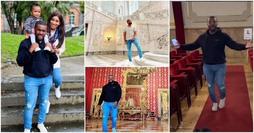  Williams Uchemba shares stunning moments of him and his family at the Royal Palace of Naples, he sings opera song for them