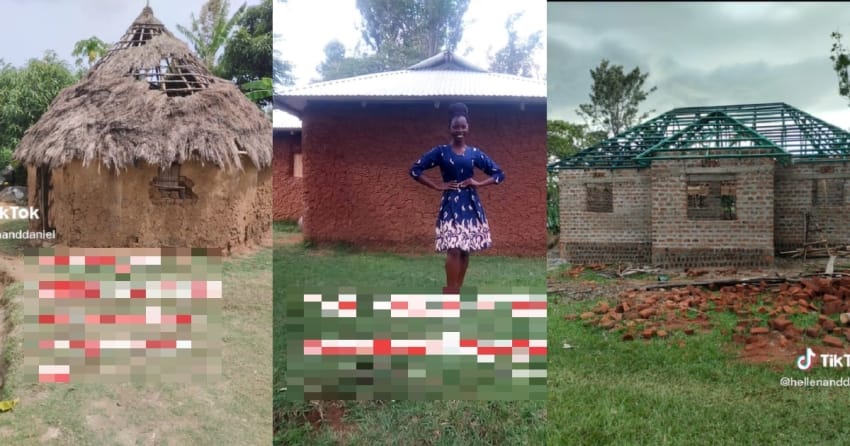  Lady pulls down parents mud house, builds them an apartment years after working as a maid
