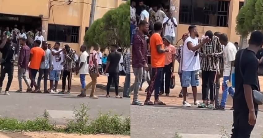  Student allegedly beaten by course mates for covering booklet in exam hall (Video)