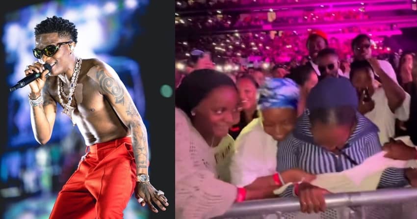  Drama as fans fight over Wizkid’s shirt during UK concert (Video)