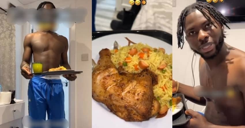  Lady convince her partner to cook for her at midnight, claiming she’s having ‘period cravings’ (Video)