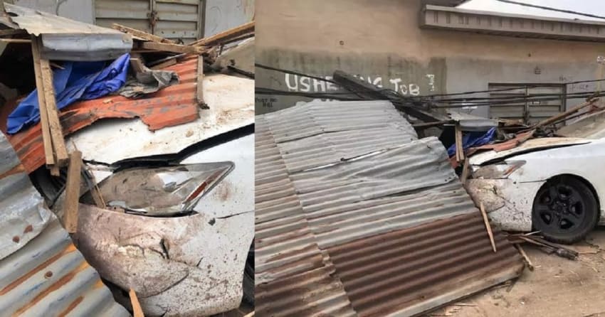  Car Crashes Into Building In Idimu, Lagos State, Leaving Four Severely Injured