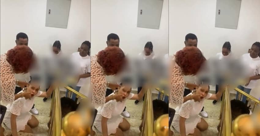  Hilarious moment mother conducted deliverance on her unmarried daughter following her brother’s proposal to his girlfriend (VIDEO)