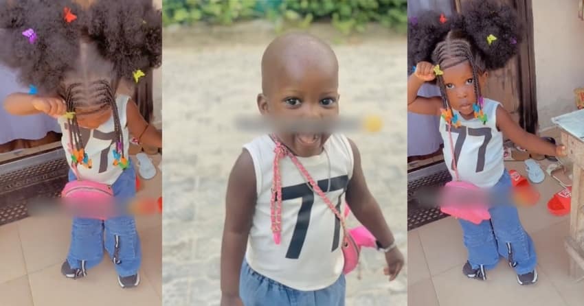  “She’s happier bald” – Little girl comes back home “bald” after leaving with a well-laid wig (VIDEO)