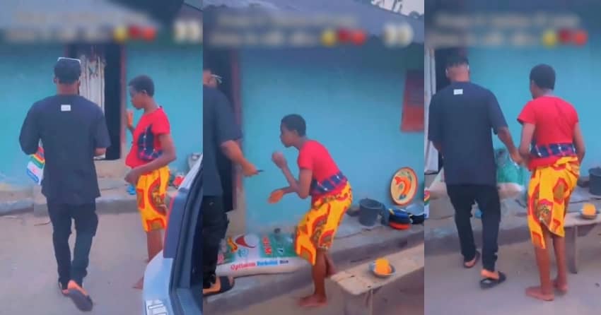  “Why the attitude, is it by force” – Netizens react to viral video of a Nigerian big boy giving his mum gifts (WATCH)