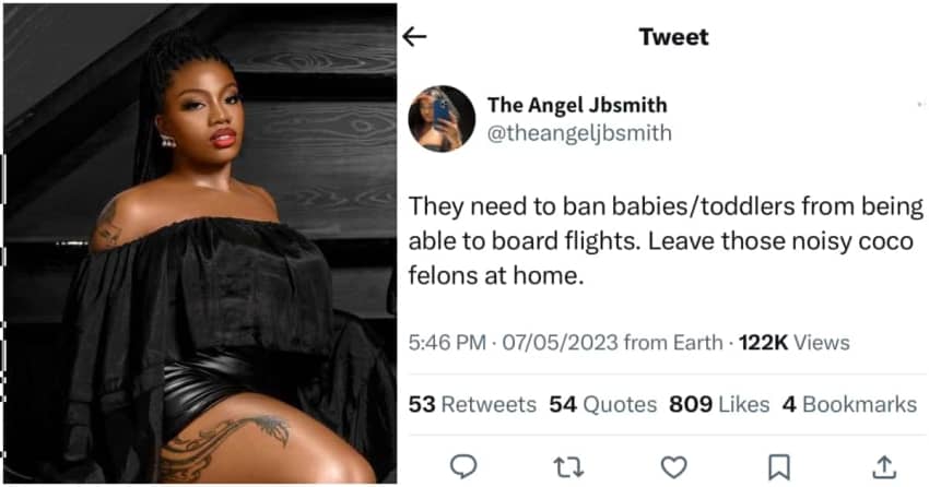 You won’t believe how netizens reacted after BBNaija’s Angel said babies should be banned from taking flights