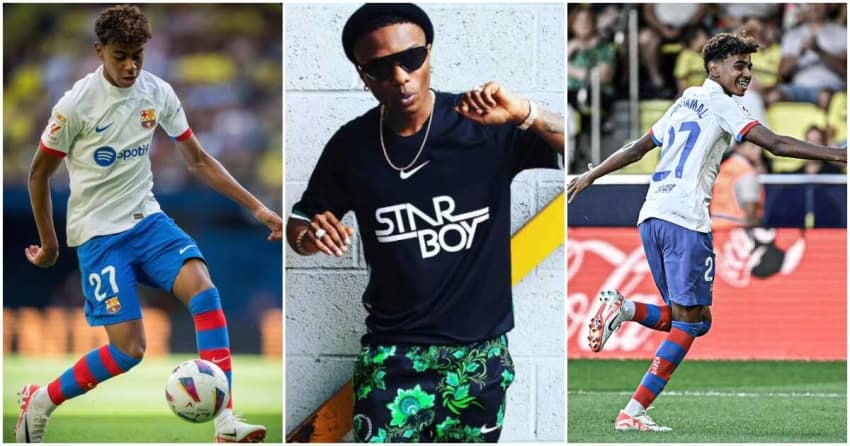 See young Barcelona player Lamine Yamal jamming to Wizkid’s song, post trends