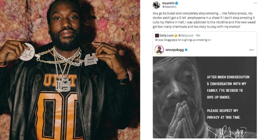 Meek Mill Announces Decision to Quit Sm0king Following Snoop Dogg’s Lead