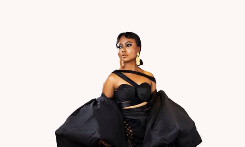  Teniola Aladese Owned the Red Carpet In A Dramatic Bibi Lawrence Look At #AMVCA9