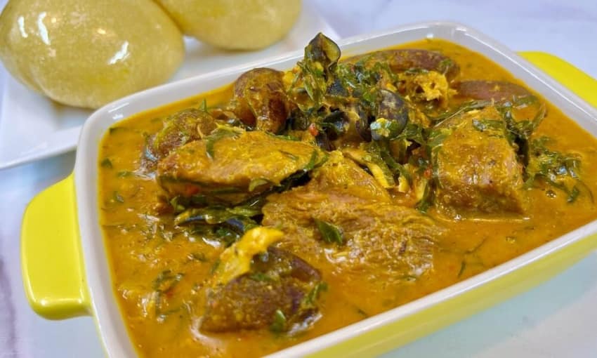  Check Out Ify Mogekwu’s Okazi Soup Recipe