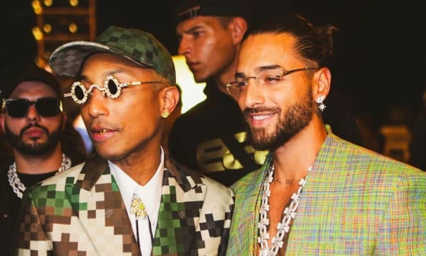  Styled By Ugo Mozie, Maluma Graced Pharrell Williams’ Louis Vuitton Debut Show In Paris